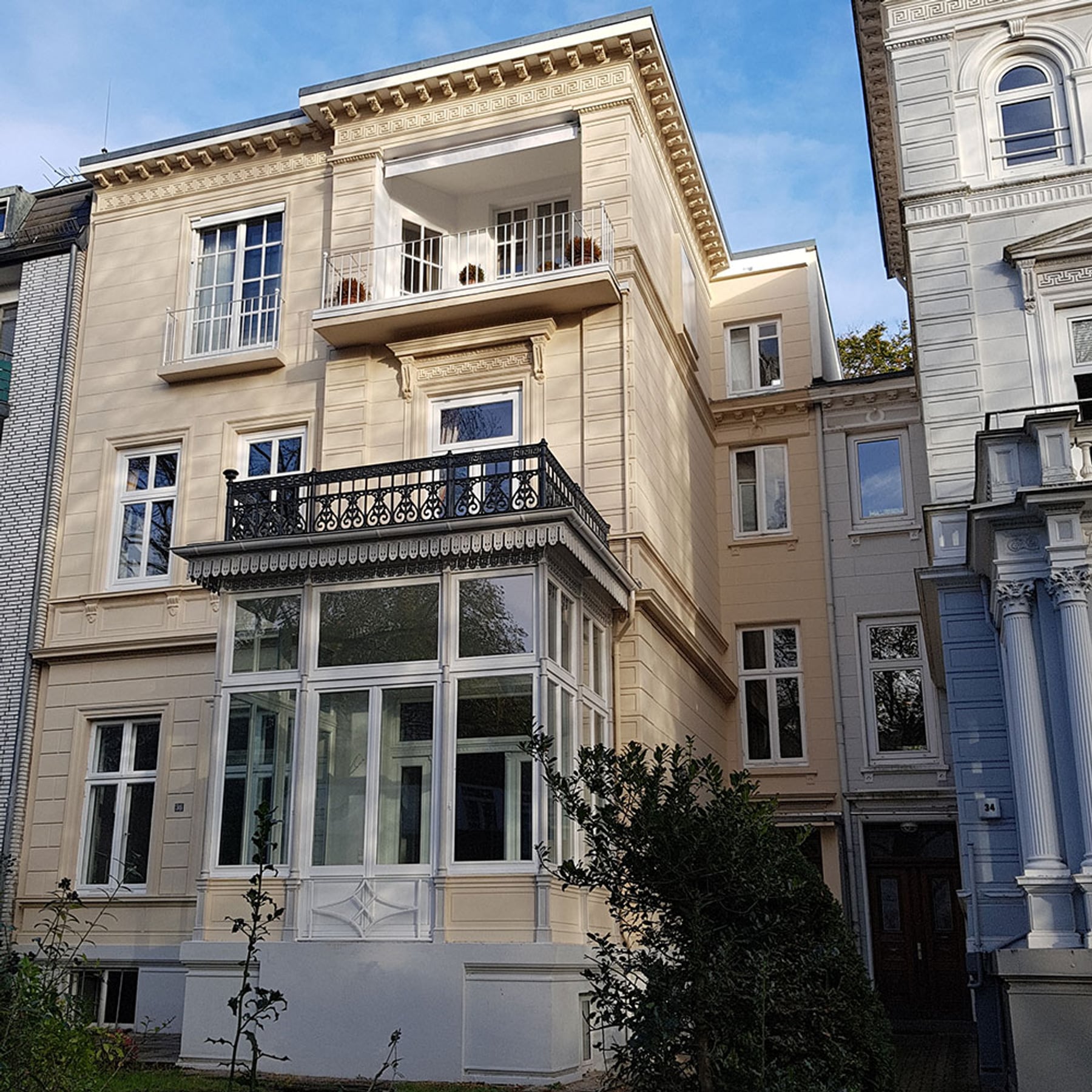 Stuckarbeiten in der Johnsallee – Gründerzeitfassade Hamburg